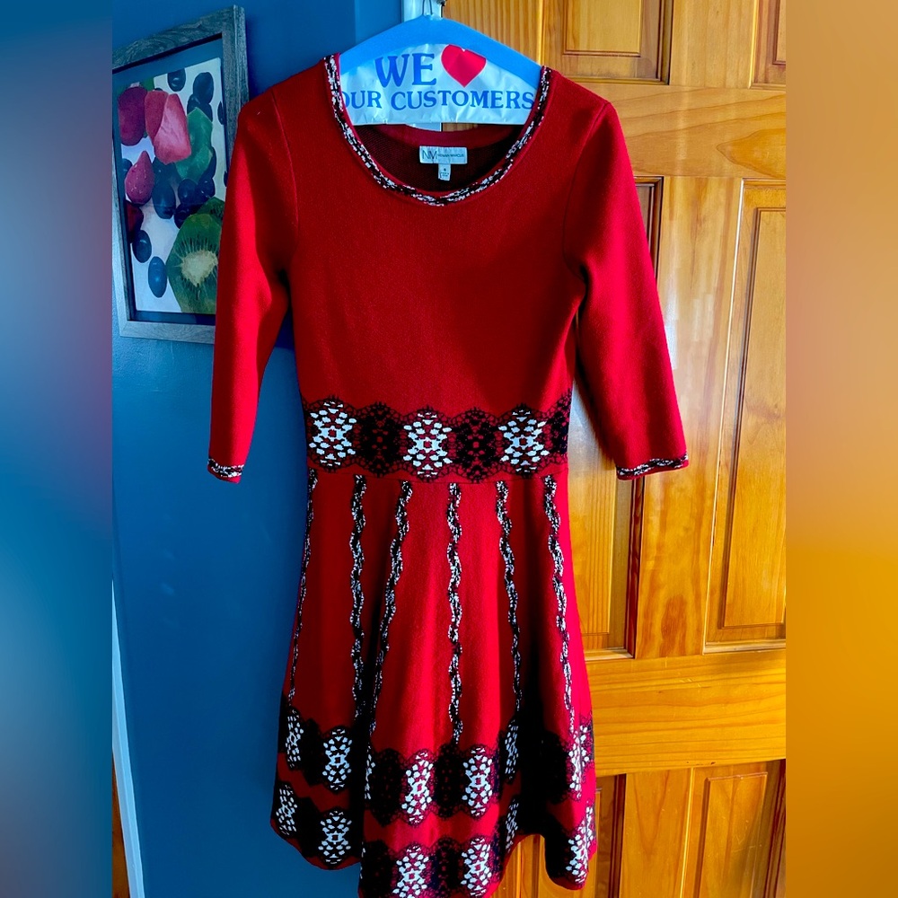 Neiman Marcus red knit dress